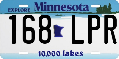 MN license plate 168LPR