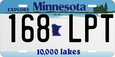 MN license plate 168LPT