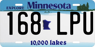 MN license plate 168LPU
