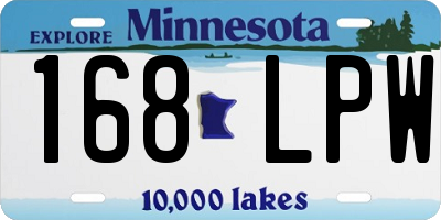 MN license plate 168LPW