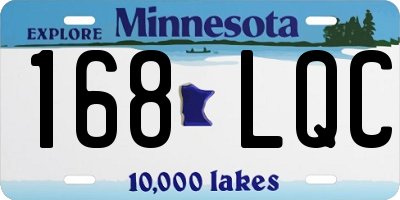 MN license plate 168LQC