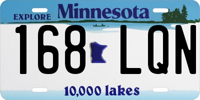 MN license plate 168LQN