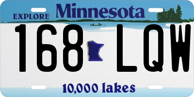 MN license plate 168LQW