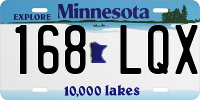 MN license plate 168LQX