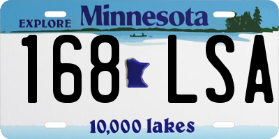 MN license plate 168LSA