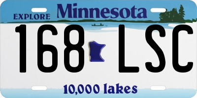 MN license plate 168LSC