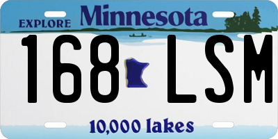 MN license plate 168LSM
