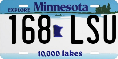 MN license plate 168LSU