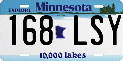 MN license plate 168LSY