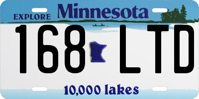 MN license plate 168LTD