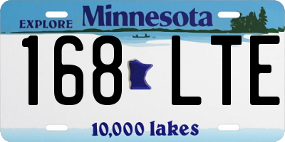 MN license plate 168LTE