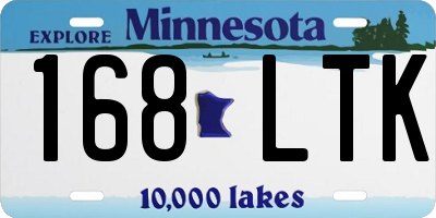 MN license plate 168LTK