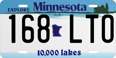 MN license plate 168LTO