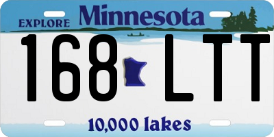 MN license plate 168LTT