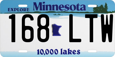 MN license plate 168LTW