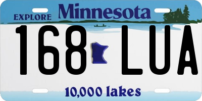 MN license plate 168LUA