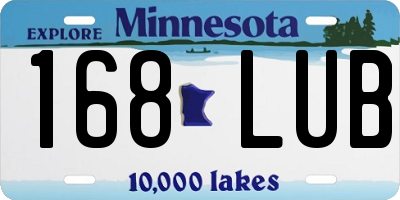 MN license plate 168LUB