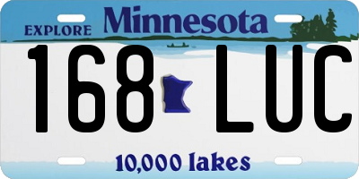 MN license plate 168LUC