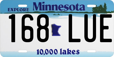 MN license plate 168LUE