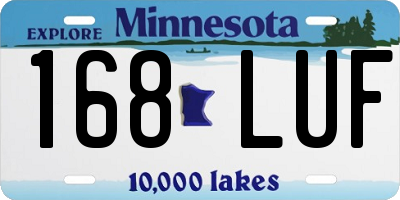 MN license plate 168LUF