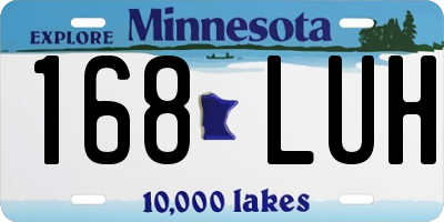 MN license plate 168LUH