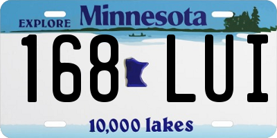MN license plate 168LUI