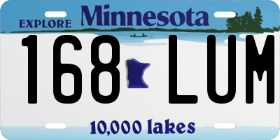 MN license plate 168LUM