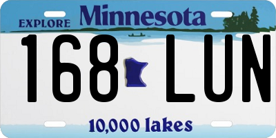 MN license plate 168LUN