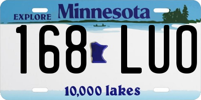 MN license plate 168LUO