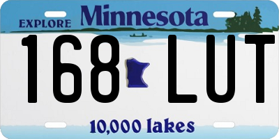 MN license plate 168LUT