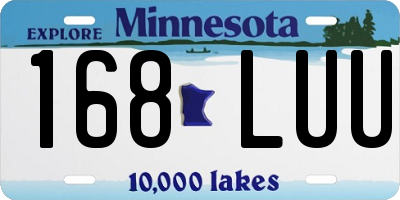 MN license plate 168LUU