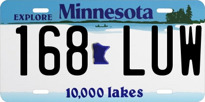 MN license plate 168LUW
