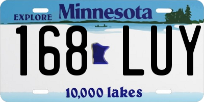 MN license plate 168LUY
