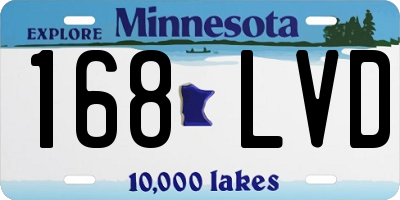 MN license plate 168LVD