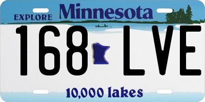 MN license plate 168LVE