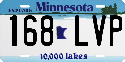 MN license plate 168LVP