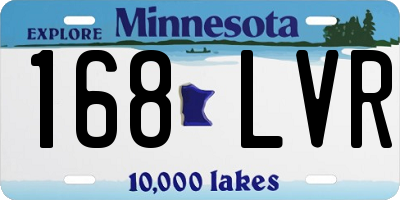 MN license plate 168LVR