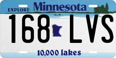 MN license plate 168LVS