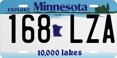 MN license plate 168LZA