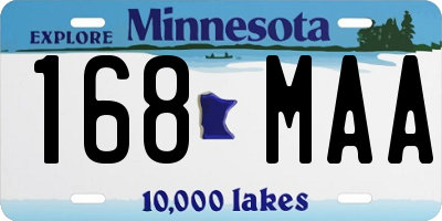 MN license plate 168MAA