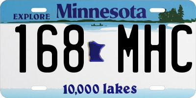 MN license plate 168MHC