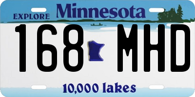 MN license plate 168MHD
