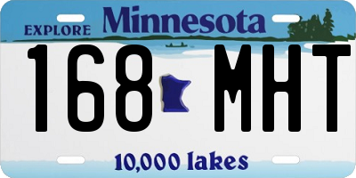 MN license plate 168MHT