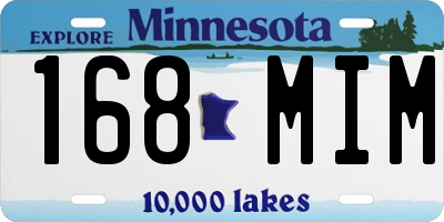 MN license plate 168MIM