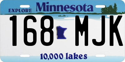 MN license plate 168MJK