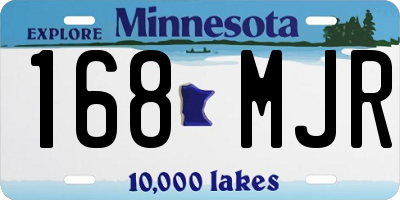 MN license plate 168MJR