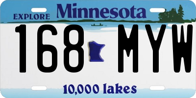 MN license plate 168MYW