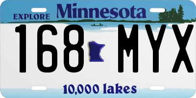MN license plate 168MYX