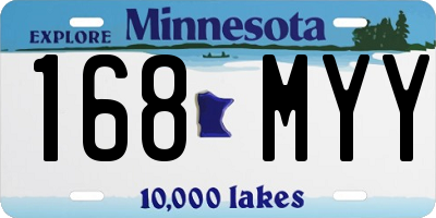 MN license plate 168MYY
