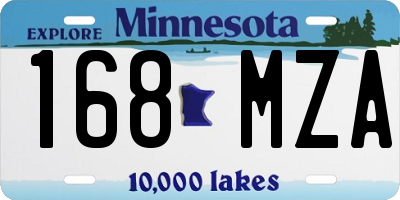MN license plate 168MZA